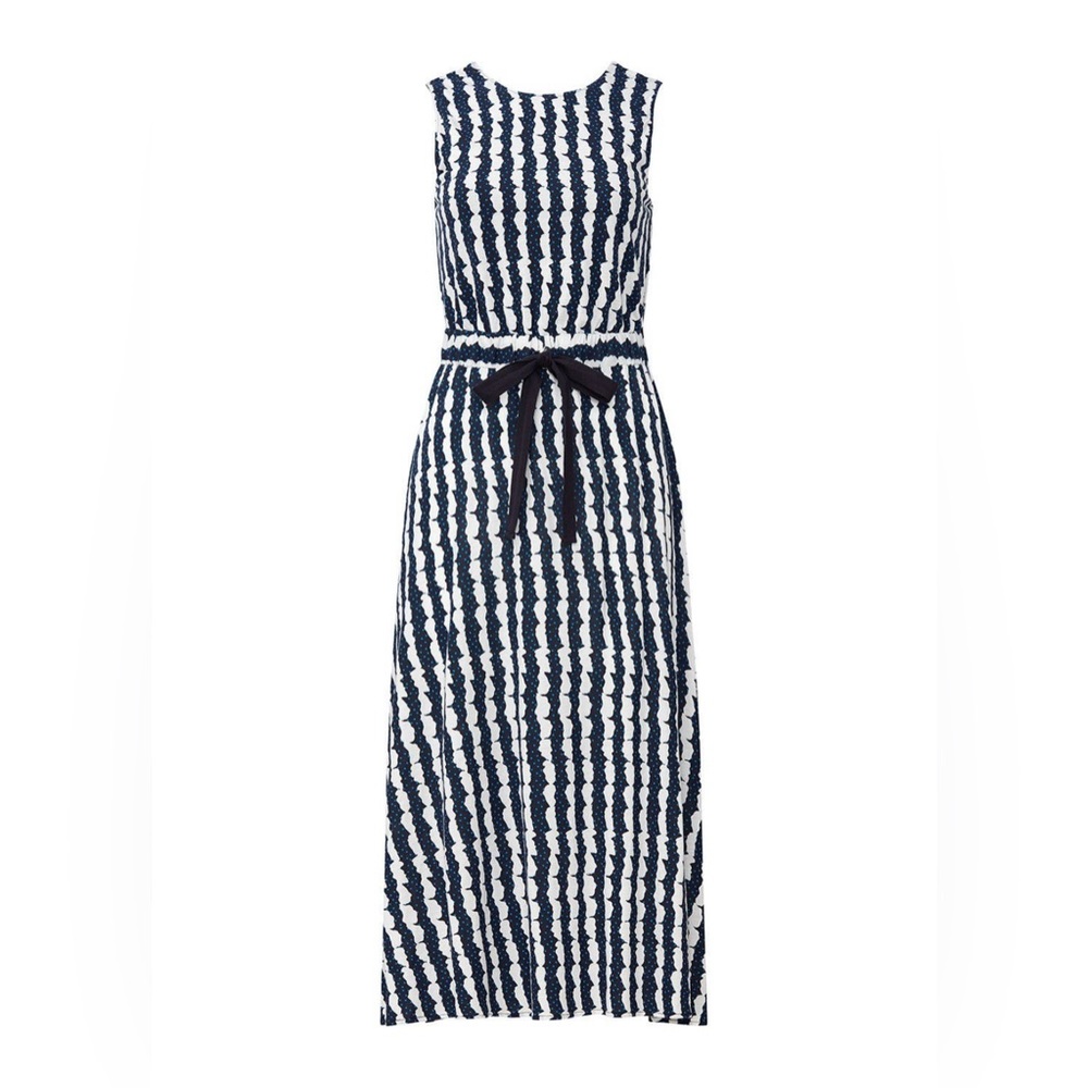 Chinti & Parker Whirl Print Twist Back White & Navy Dress - Medium - Pockets :)